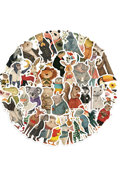 Choice 50 قطعة من ملصقات قصاصات فنية لحيوانات عتيقة، ملصقات جرافيتي كرتونية ل...