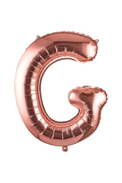 Danex Balon folie litera G, 80 cm, auriu roz (heliu sau aer, pai inclus)