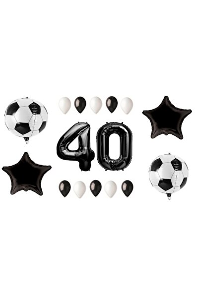 OEM Set de 16 baloane, ESB, aniversare 40 de ani, temă fotbal, numere folie 1...