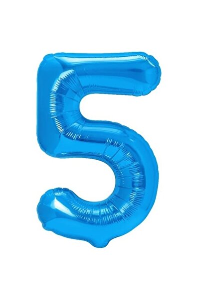 Danex Metallic Foil Balloon, Number 5, 100 cm, Blue