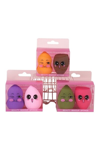 Domi Party & Gifts Set of 2 make-up sponges, random pattern, multicolor