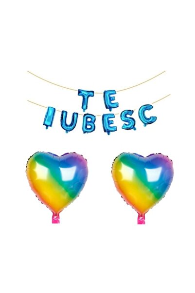 Domi Party & Gifts Set 10 baloane folie I LOVE YOU albastre, Domi Party & Gif...