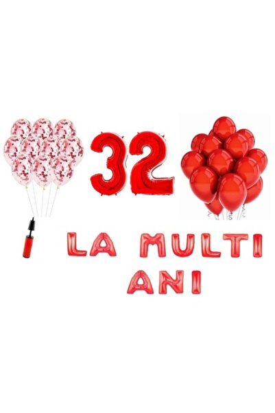 Domi Party & Gifts Set 33 baloane, Domi Party & Gifts, La mulți ani 32 de ani...