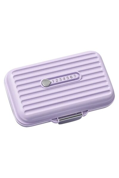 DAMUR Medicine or Supplement Box, Purple, 7 Compartments, Portable and Compac...