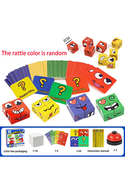 Choice Model B Kids Face Change Expression Puzzle Building Blks Montessori Cu...