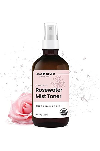 Simplife ماء الورد للوجه والشعر، تونر عضوي معتمد من وزارة الزراعة الأمريكية، ...