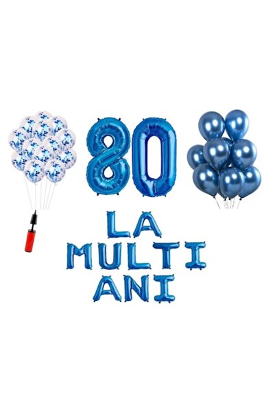 Domi Party & Gifts Set 33 baloane , La mulți ani aniversare 80 de ani, 100 cm