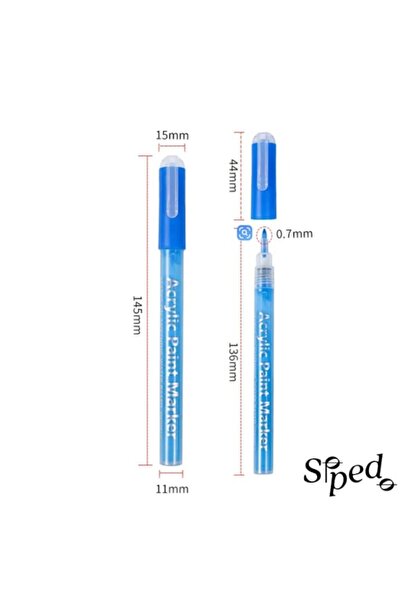 SIPEDO Set de 18 markere acrilice pe bază de apă, uscare rapidă, non-toxice, rezistente la apă, multi-suprafețe (sticlă)