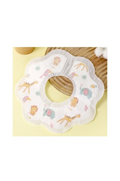 Domi Party & Gifts Set 10 bavete de unică folosință, Domi Party & Gifts, model cu animale, pentru bebeluși, alb gri