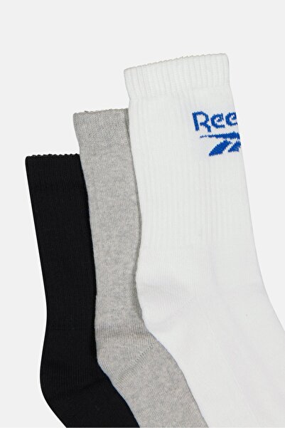 Reebok جوارب رجالية بشعار العلامة التجارية، 3 أزواج، متعددة الألوان