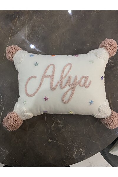 Glow Punch Nakışlı Bebek Takı Yastığı,İsme Özel (30x40-İÇ DOLGULU)Hediyelik
