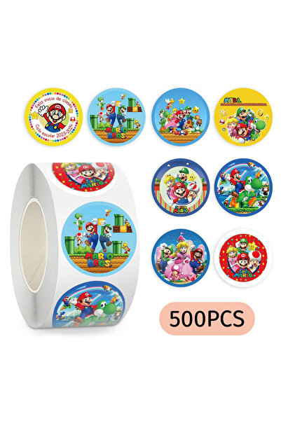 BANDAI 500 قطعة من ملصقات لعبة سوبر ماريو بروس الرائعة، ملصقات كرتونية مضحكة،...