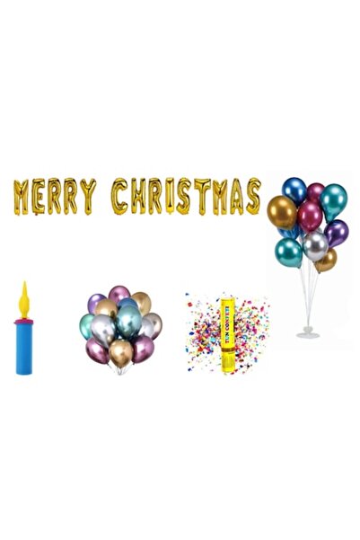 OEM Set baloane Crăciun Fericit, Decor pentru tort, 75 buc, Auriu