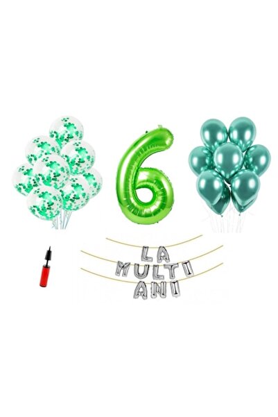 Domi Party & Gifts Set 32 ​​baloane, Domi Party & Gifts, La mulți ani de 6 an...