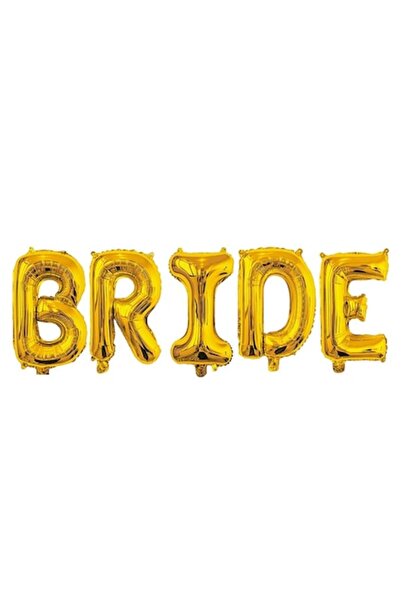 Danex Metallic Foil Balloon Set – 'Bride' Letters 100 cm, Love Theme, Gold