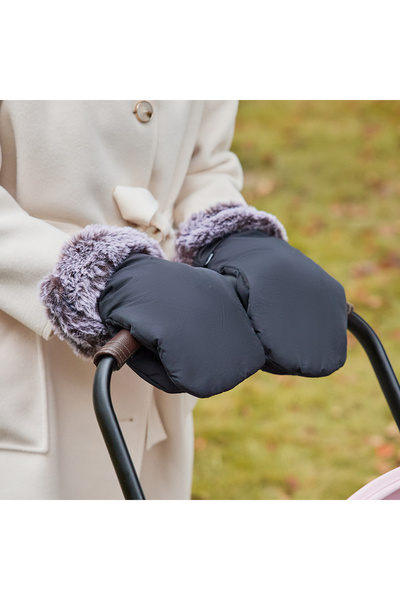 choice2 black Baby Stroller Gloves 1 Pair Winter Warm Thicker Inner Fur Antif...