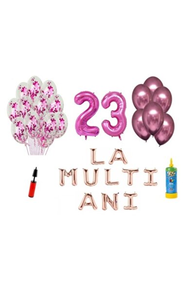 Domi Party & Gifts Set of 34 balloons, Happy 23rd birthday, foil numbers 100 ...