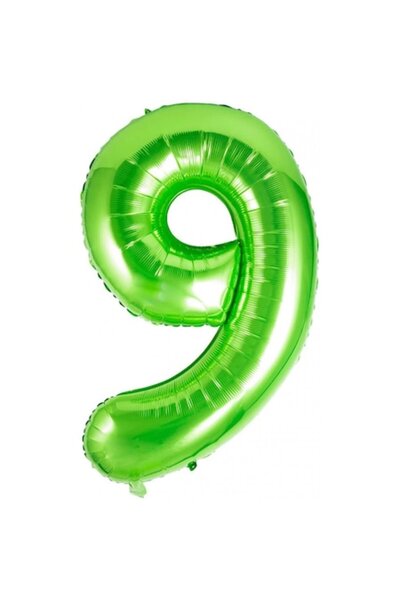 Domi Party & Gifts Balon folie, Domi Party & Gifts, Verde, numărul 9, 100 cm