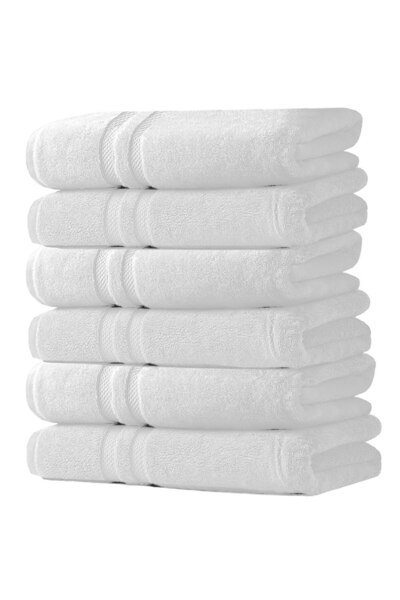 Quasar & Co. Set of 6 body towels 76x150 cm, 650 g/m2, 100% cotton, Luxury Collection, white