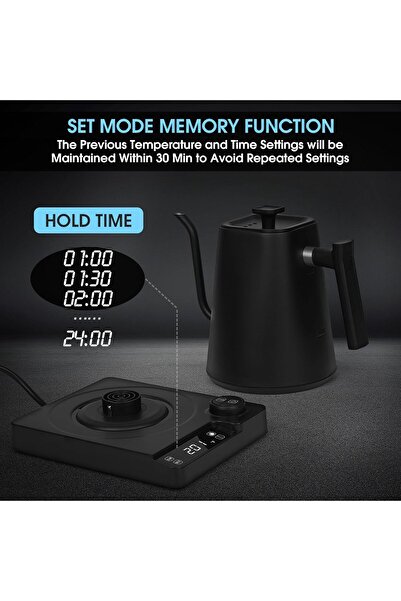 Generic KT10 PRO Electric Kettle 1L - Stainless Steel with Temperature Control Electric Kettle (Black)