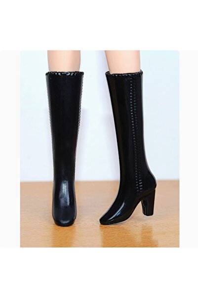 Choice حذاء أسود مقاس واحد، حذاء دمية بكعب عالٍ، مقاس 30 سم، ديكورات دمية الأ...