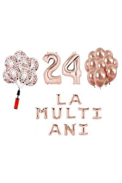 Domi Party & Gifts Set 33 baloane , La mulți ani aniversare 24 de ani, numere...