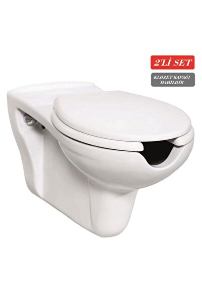Creavit Bedensel Engelli Asma Klozet 1.Kalite (BD320.02) + Engelli Yavaş Kapanan Kapak 2'li Set
