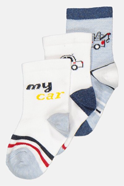 Joe Boxer Toddlers Boy 3 Pairs Printed Crew Socks, Multicolor