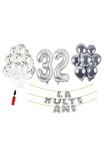 Domi Party & Gifts Set of 33 balloons, DOMI PARTY & GIFTS®, Happy 32nd birthd...