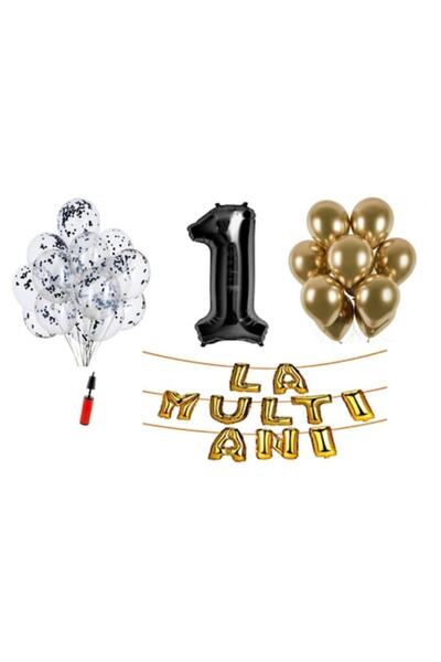 Domi Party & Gifts Set 32 ​​baloane , La mulți ani aniversare 1 an, număr fol...