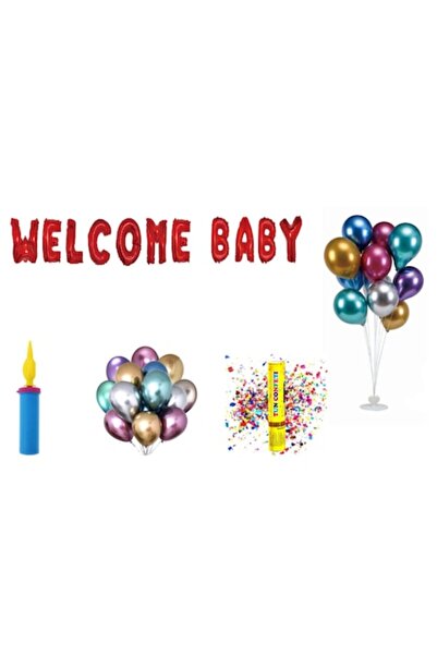 OEM Set baloane Bun venit bebeluș, decor tort, 72 buc, roșu