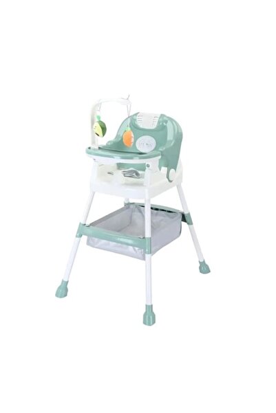 Danex Scaun înalt pentru copii Flippy, pliabil multifuncțional cu roți și spațiu de depozitare, 110x60x70 cm, verde