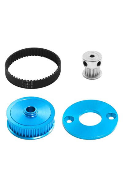 Choice Blue TT-02 Belt Drive Conversion Kit - 16T/40T Low-Noise Gear System for Tamiya TT02 - 1/10 RC Car U