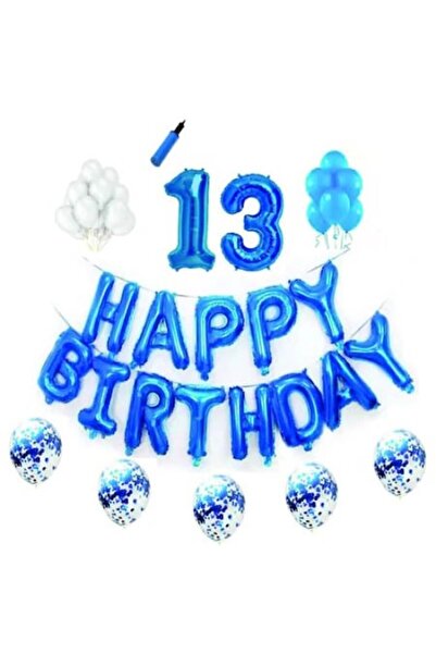 Domi Party & Gifts Set baloane Happy Birthday , 13 ani, albastru