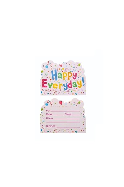 DAMUR Σετ 10 προσκλήσεων για πάρτι, Μοντέλο Happy Everyday, 17 x 12 εκ., Πολύ...