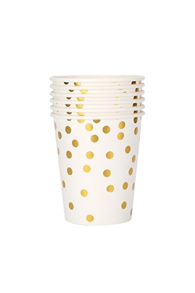 DAMUR Set of 10 Cups, Polka Dot Print, Cardboard, 250 ml, 7.5 x 8.5 x 5.2 cm,...
