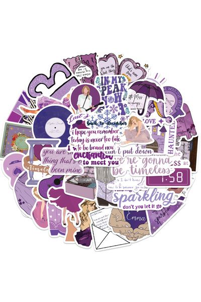 Choice 50 قطعة من ملصقات سجل القصاصات الأرجوانية، ملصقات يوميات DIY، حقائب ال...