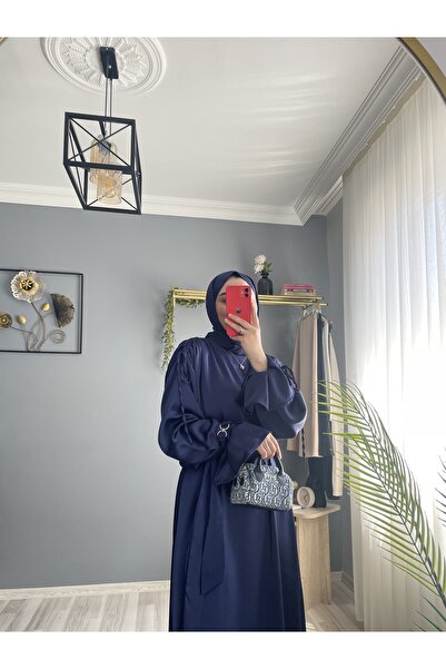 byalisdmr Elegance Saten Elbise -Lacivert