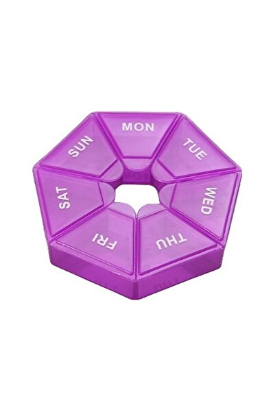 Danex Medication organizer box with days of the week, Danex, Plastic, 7 compartments, Purple