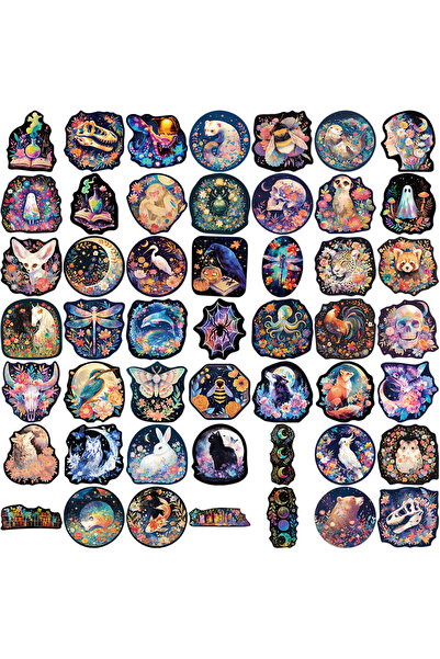 Choice 50 قطعة من ملصقات الليزر لحيوانات الهالوين لأجهزة الكمبيوتر المحمول، م...