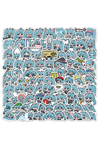 Miniso 100 قطعة من ملصقات هاتسون ميكو الكرتونية اللطيفة المقاومة للماء من الف...