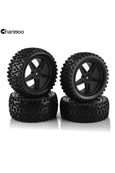 Choice 4 قطع من إطارات عجلات Chanmoo السوداء مقاس 87 مم للطرق الوعرة مناسبة ل...