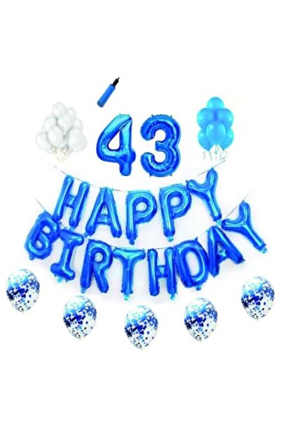 Domi Party & Gifts Set baloane Happy Birthday , 43 ani, albastru