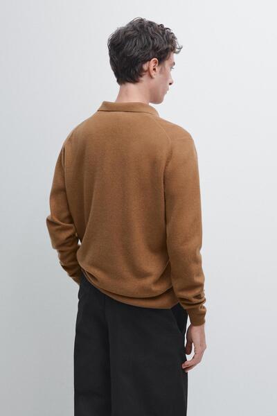 Massimo Dutti Yün karışımlı triko polo yaka kazak