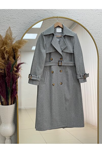 BENAHOLL Palton Belyla cu 6 nasturi, cu detaliu la capătul mânecii, cu centur...