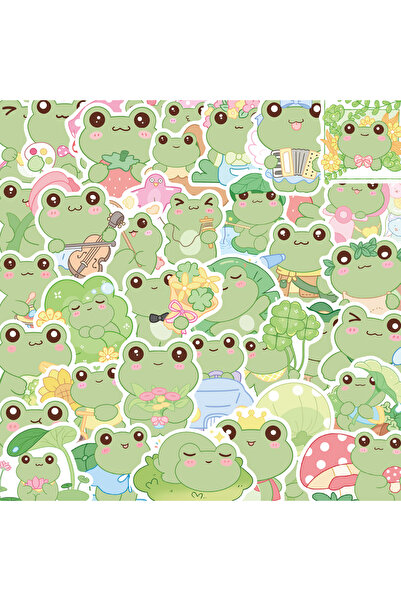 Choice 50 قطعة من ملصقات PVC على شكل ضفدع صغير لطيف، أدوات مكتبية جميلة، لواز...