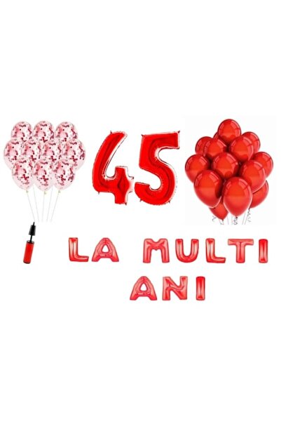 Domi Party & Gifts Set 33 baloane , La mulți ani aniversare 45 de ani, numere...