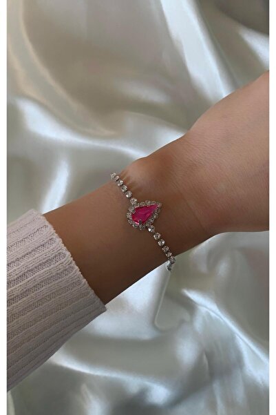 Avcıoğlu Aksesuar سوار نسائي من حجر الزركون الكريستالي مطلي بالفضة، مناسب للز...