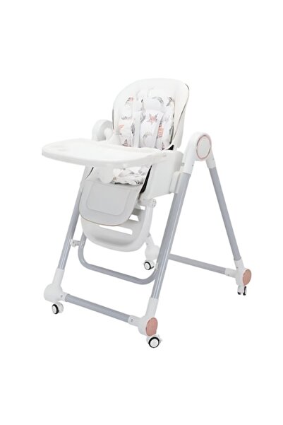 Danex Scaun înalt Flippy pentru bebeluși și copii – Tavă și husă detașabile, reglabil, alb