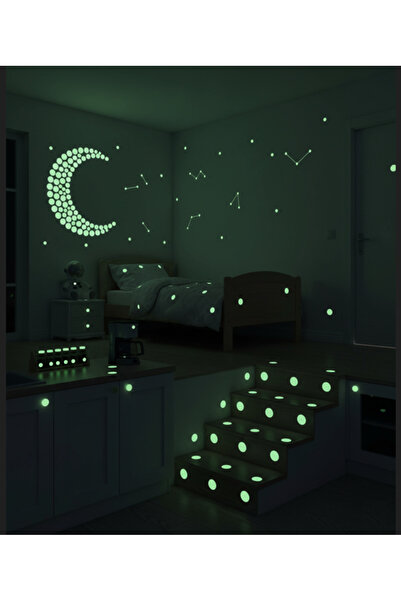 Leyaton ieg Fosforlu Etiket Karanlıkta Işık Veren Yıldız Tozu Etiketleri LWLH...